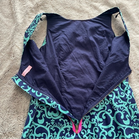 Lilly Pulitzer Hopping Delia Strapless Dress Hot Pink Blue Aqua - Picture 15 of 16